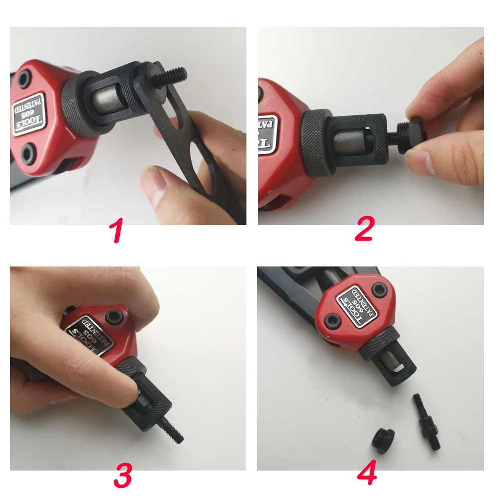 Allsom BT-607 RIVET NUT TOOL Hand Blind Riveter Hand Riveter Rivet Gun dengan 7 Metrik Mandrels 70 Buah Rivnuts