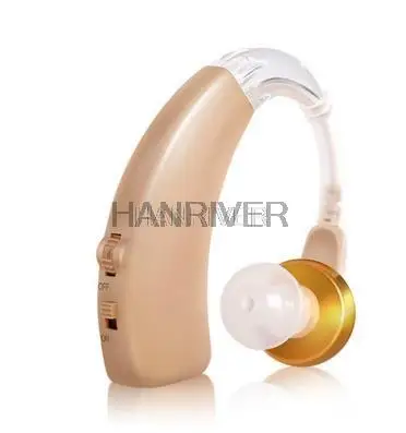 Hearing aid deafness back-to-ear rechargeable sound amplifier wireless sound intensifier