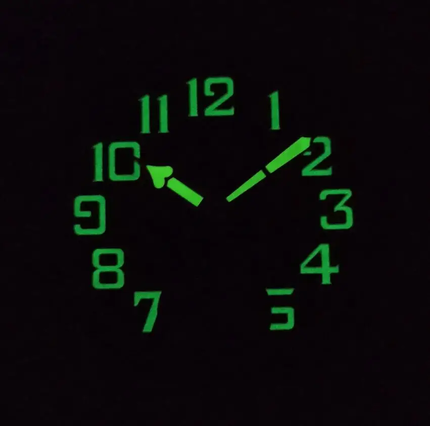 Watch parts No logo black Watch dial 35mm green Big number second hand is at 6 o\'clock G110