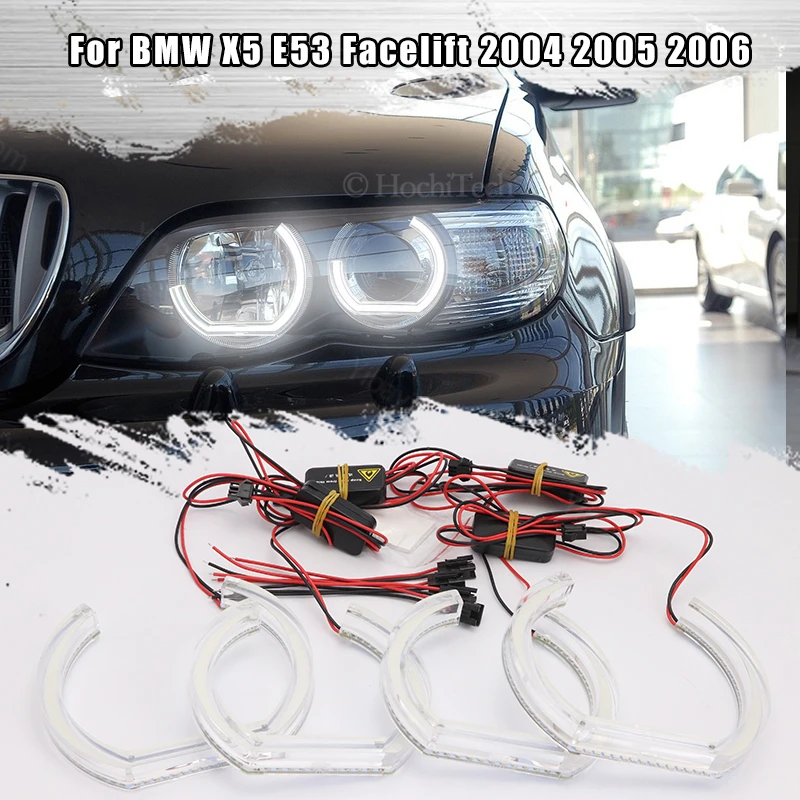 

DTM Angel Eyes LED for BMW X5 E53 Facelift 2004 2005 2006 DRL Halo M4 Style White Light Kit Accessories