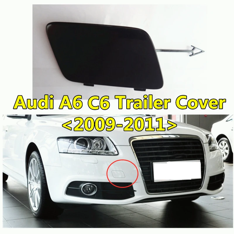 Car Front Bumper Grill Original Tow Hook Cap Cover For Audi- A6 S6 C6 Quattro 2009 2010 2011 Trailer Cover Primer-ed 4F0807441F