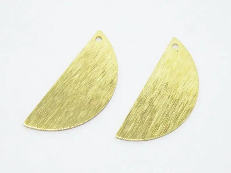 30pcs Brass charms Textured Half round 27x11mm Semicircle Raw brass earrings pendant -R718