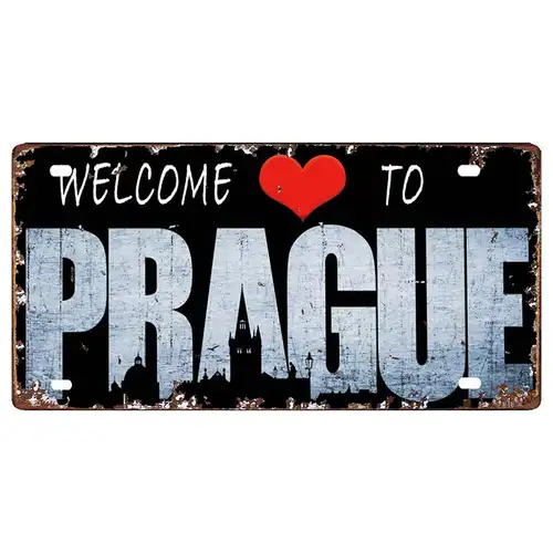 Prague Travel City Car Lisence Vintage Poster Souvenir Metal Sign Retro Plaque For Wall Shop Bar Home Decor 30X15CM  DC-0958A - Image 10