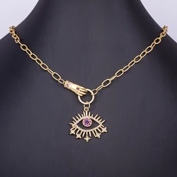 New Arrival Evil Eye Golden Chain Choker Star Pendant Punk Creativity Design Necklace Fine Party Birthday Jewelry Wholesale