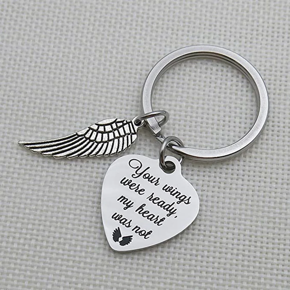 Dropshipping Memorial Jewelry Your Wings were Ready My Heart was Not Heart Keychain Memorial Gift Remembrance Keyring Gift