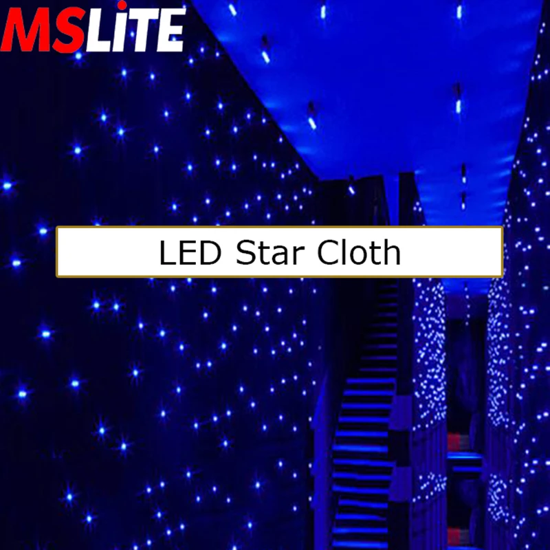 LED Backdrop 3mx4m Flame RGB LED Star Cloth DMX Controlled Party Stage Deco Backdrop Curtain