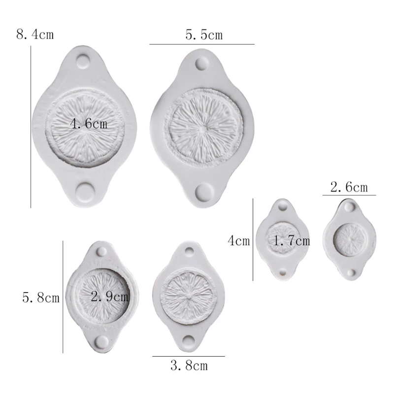 フォンダンケーキの装飾、カップケーキ、シュガークラフト、クッキー、カード粘土耐熱皿ツール用のオレンジスライスシリコン型
