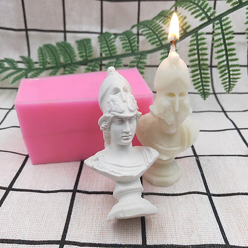 DIY handmade Greek goddess Candle mold goddess of war Athena handmade scented silicone mold human figure Concrete Silicone Mold