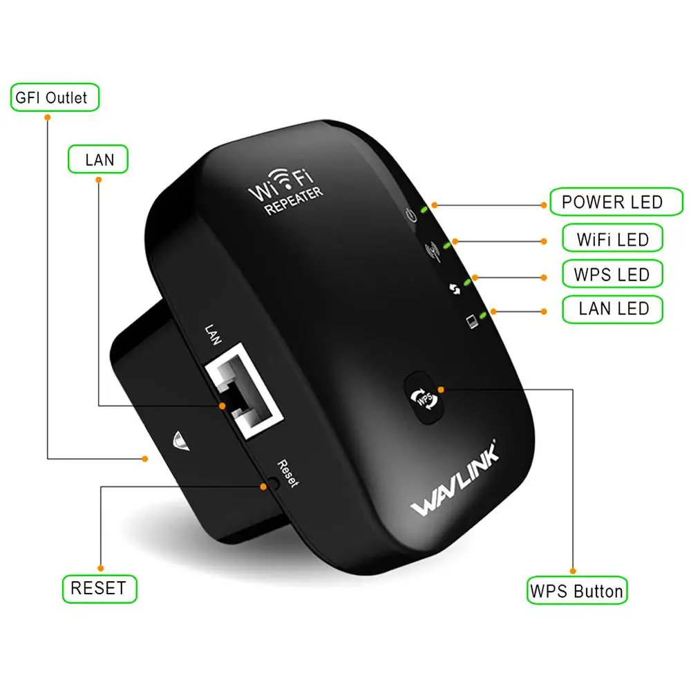 Repetidor extensor WiFi de 300Mbps, amplificador inalámbrico 802.11n g b, potenciador de rango de señal, punto de acceso WiFi para SOHO