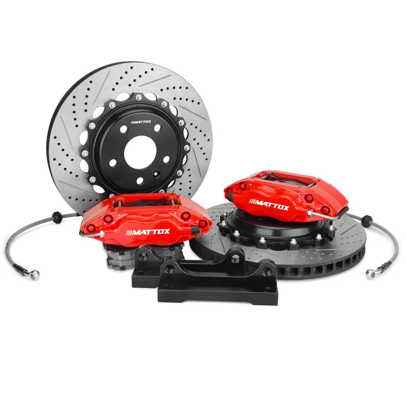 

Mattox Car Brake Kit Auto Front Brake Rotor with 330*24mm Brake Disc 4POT Caliper for Golf 5 MK5 2006 2008 Front Wheel 17 inch