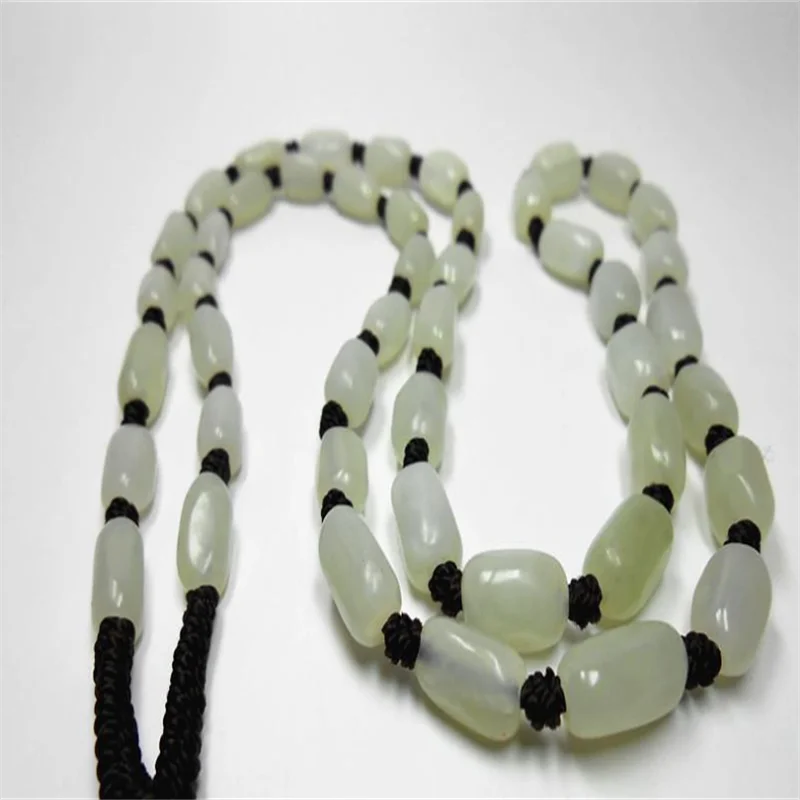 Hot selling / hand-carved Hetian jasper seed material raw stone braided lanyard Necklace pendant Men Women Luck Gifts