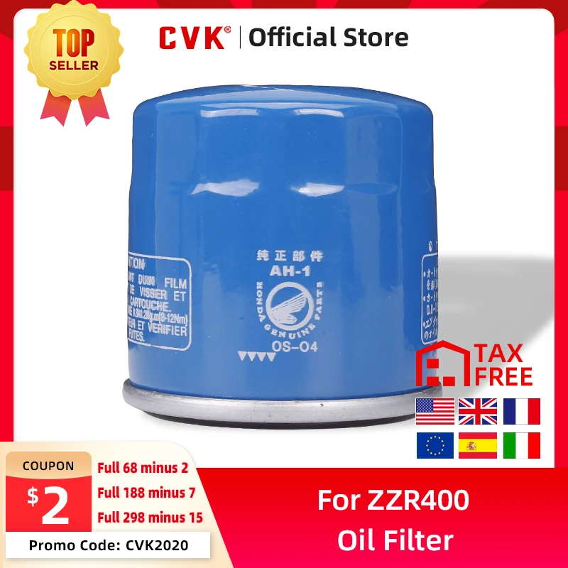 

CVK Motorcycle parts Oil Filter fits for KAWASAKI ZZR400 ZXR250 ZXR400 ZRX400