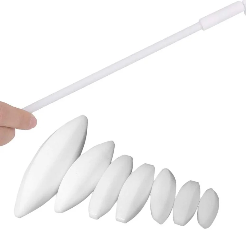 7 Pieces Magnetic Stir Bars Egg Shape - PTFE Magnetic Stirrer Mixer Stir Bar and 25cm Magnetic Stir Bar Retriever, White