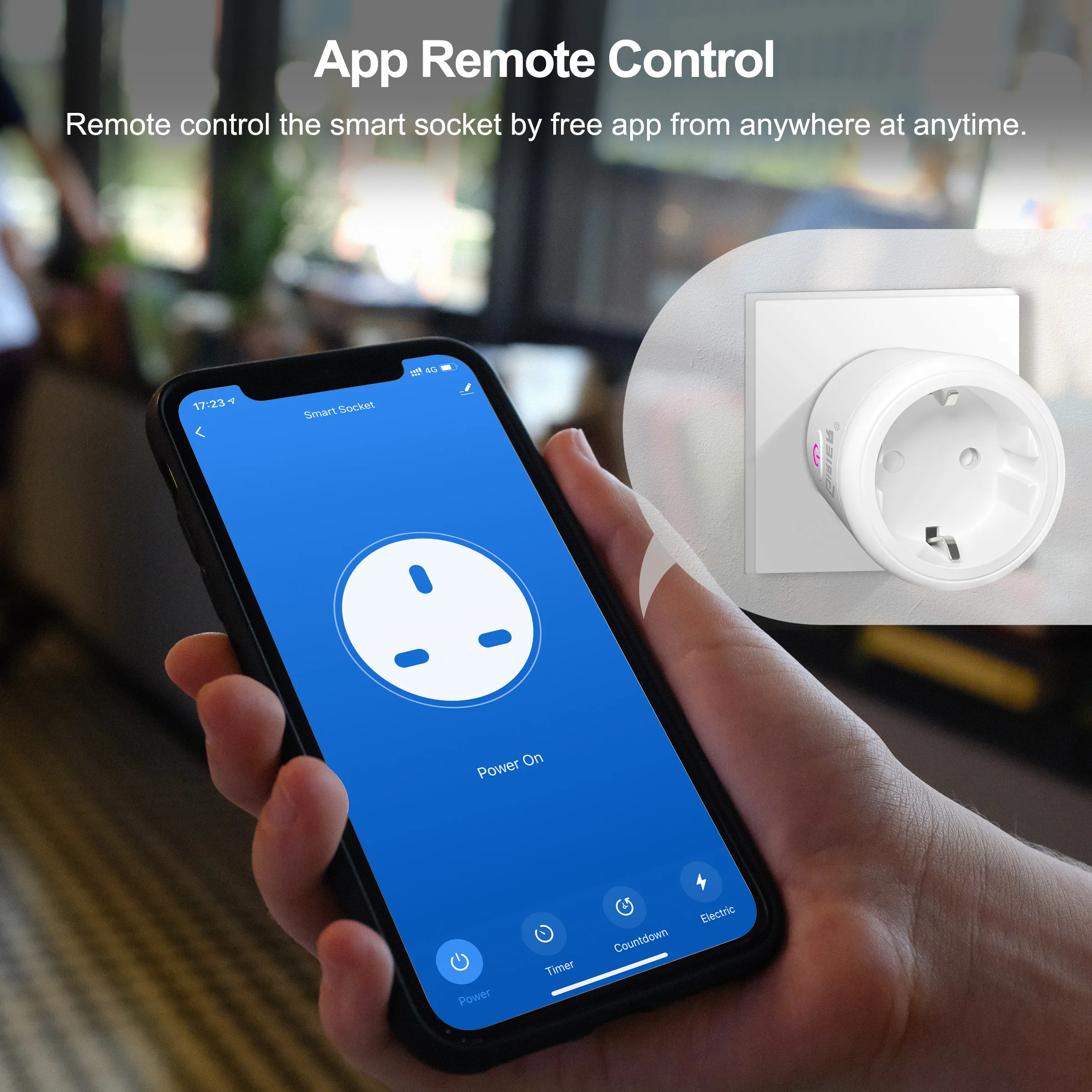 Enchufe inteligente con Wifi para la UE, enchufe con función de Monitor de potencia, Control remoto por aplicación Smart Life, funciona con Alexa y