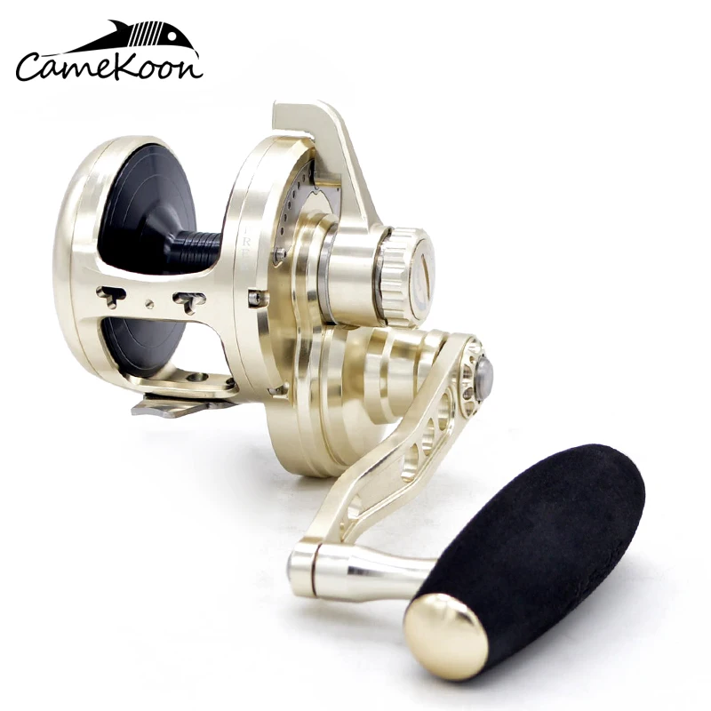 CAMEKOON Jigging Fishing Reel 30KG Power Drag 9+2 Bearing Aluminum CNC Machined Saltwater Trolling Coil Large Line Capacity Reel