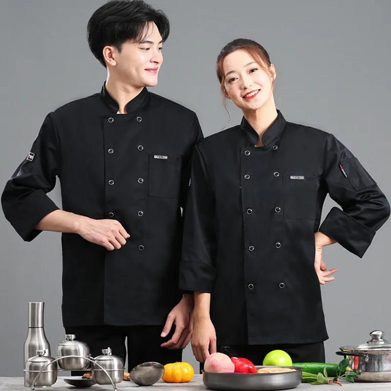 Quality Chef Jacket Short Sleeve Summer Back Breathable Net Chef Work Clothes Long-sleeved Kitchen Food Service Work Wear