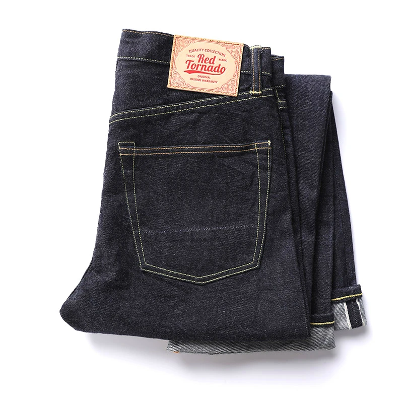 47501-0002 Red Tornado rozmiar 28-42 Vintage 14 Oz Indigo Selvage stylowe spodnie męskie Casual Raw Denim spodnie dżinsowe