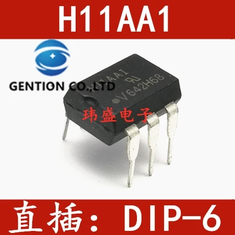 10PCS Black H11AA1 DIP-6 transistor output light coupling in stock 100% new and original