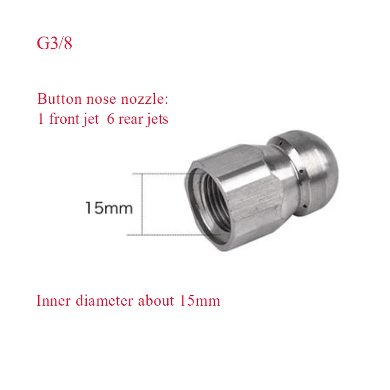 Washer nozzle 1/4inch Stainless Steel Pressure Washer Drain Sewer Cleaning Pipe Jetter Spray Quick Plug Drain Hose Nozzle Tools