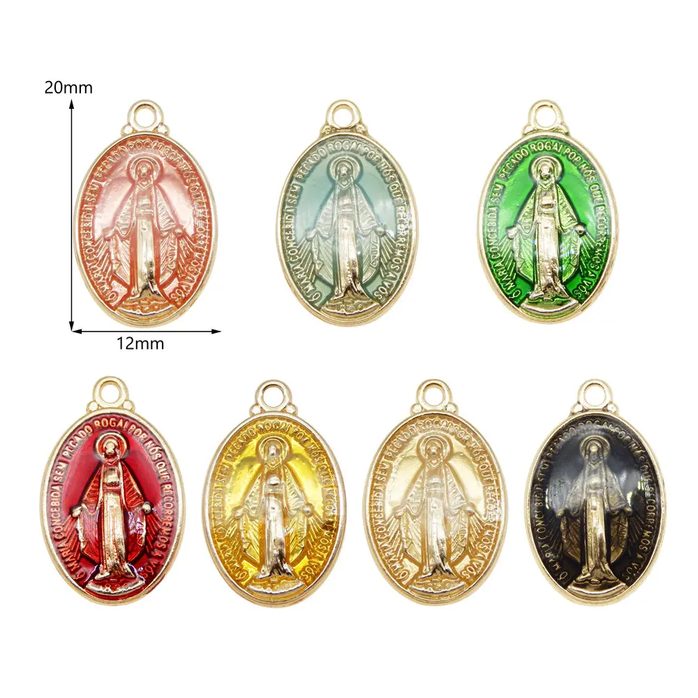 Classics 20pcs Colorful Enamel Zinc Alloy Pendant Charm Religious Classic Necklace Pendant DLY Accessories DIY Jewelry Crafts