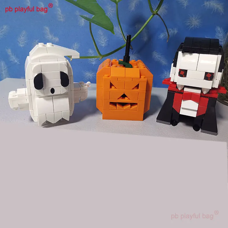 

PB Playful Bag Halloween series particle trickery pumpkin ghost DIY building block Assembled toys Creative holiday gifts UG137