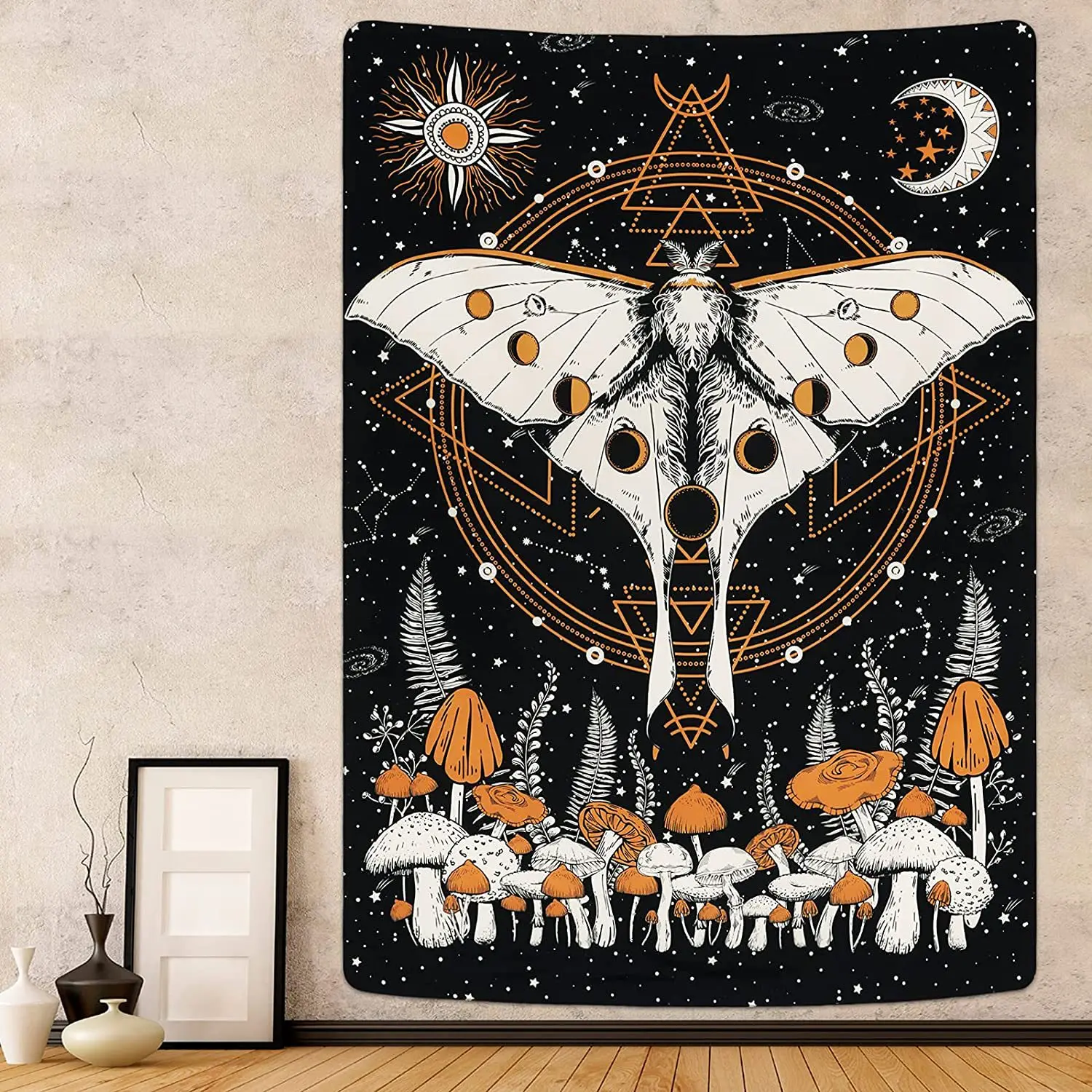 Psychedelic Butterfly Mushroom Print Tapestry Wall Hanging Hippie Bohemian Tapestry Witchcraft Home Backdrop Wall Painting Decor