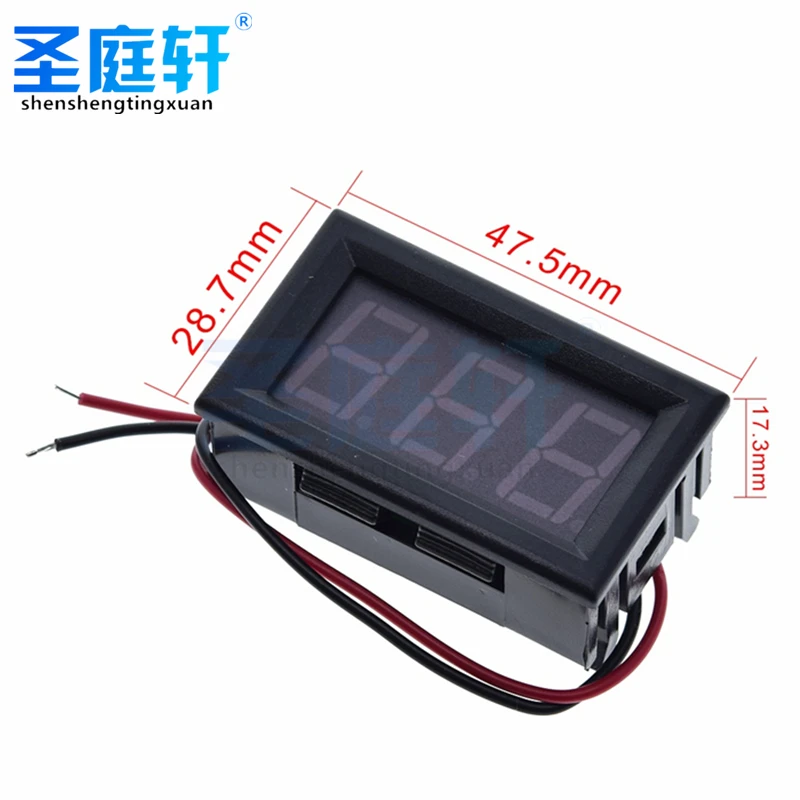 Two-wire DC voltmeter head, 0.56 inch LED digital voltmeter DC4.5V-30.0V reverse connection protection