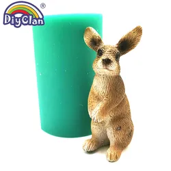 3D Simulation Rabbit Silicone Mold For Cake Decorating Easter Bunny Candle Making Animal Shape Plaster Resin Mold Handicrafts