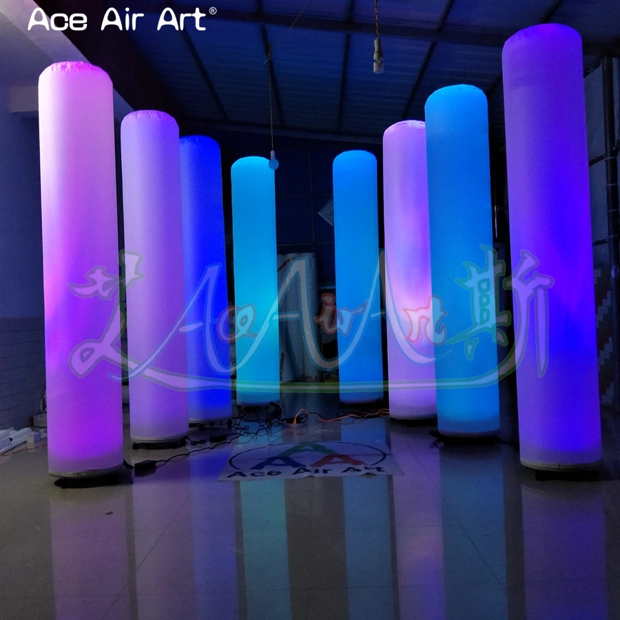 Inflatable LED Lighting Column Glowing Pillars Tube Balloon with Air Blower for Bar Party Club Wedding Stage Decoration