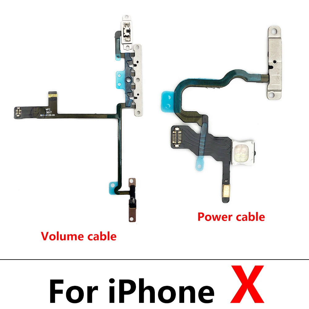 New Power Flex Cable For IPhone 7 8 Plus X XR XS Max Mute & Volume Switch On Off Button Key Replacement Parts