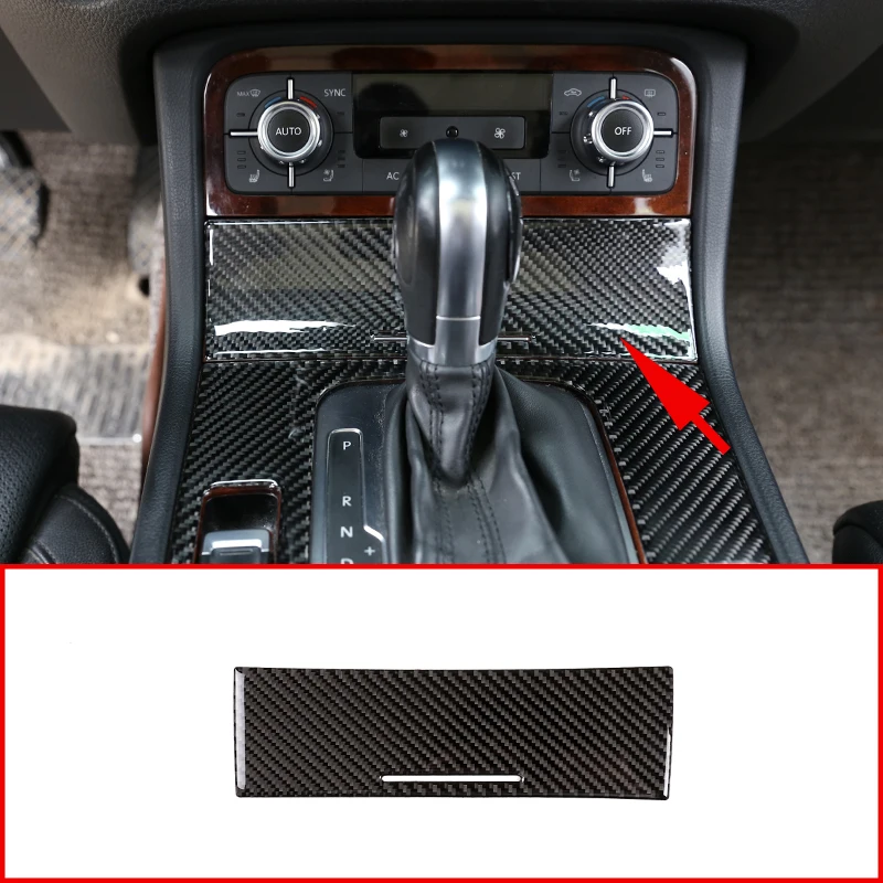 

Car Carbon Fiber Central Control Ashtray Panel Decoration Trim 3D Sticker Accessories For Volkswagen Touareg 2011-2018