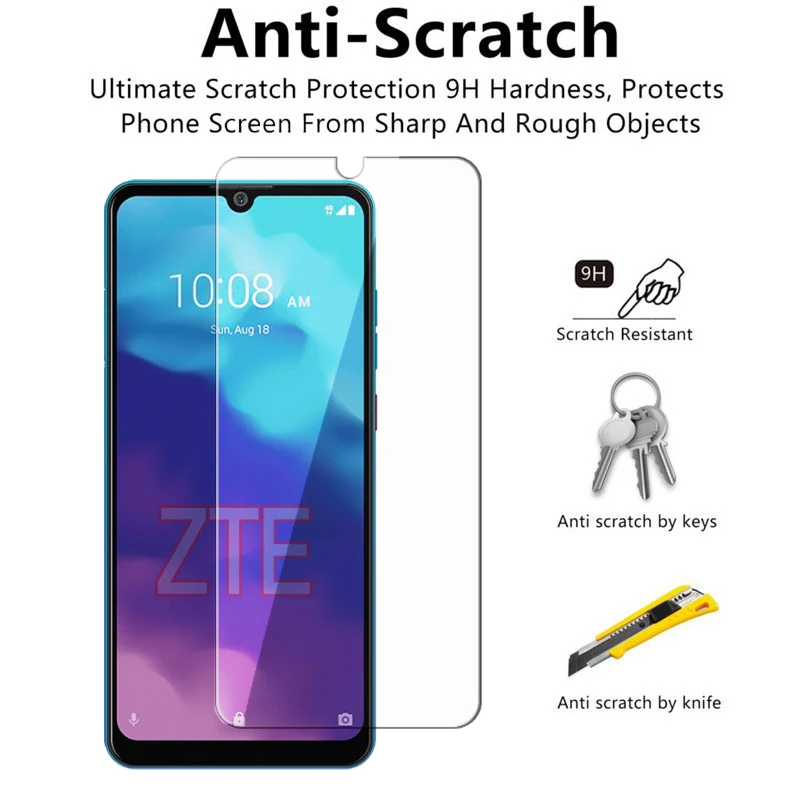 Glass For ZTE Blade A72 A52 V40 Vita V10 A5 A7s A7 2019 2020 Prime Case Screen Protective Film Cover For ZTE A7 A5 A3 2020 Glass