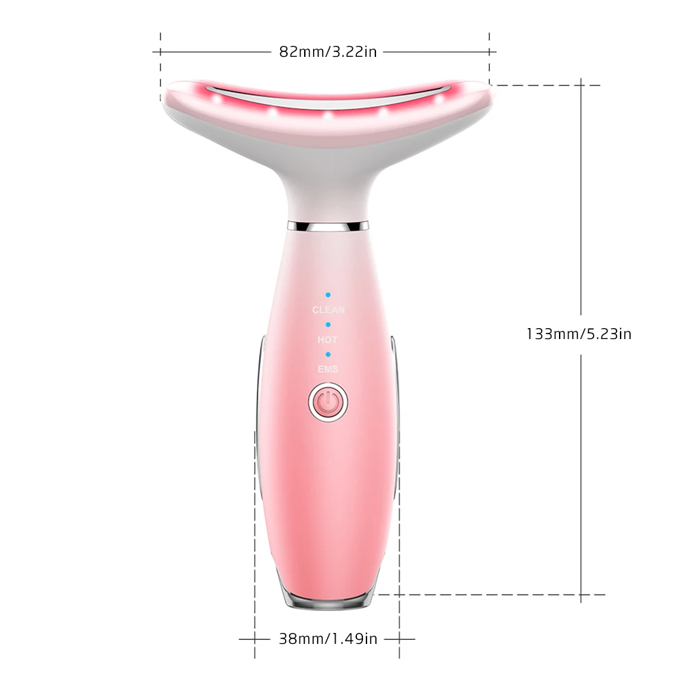 คอหน้านวด3สี LED Photon Therapy Face คอต่อต้านริ้วรอยกำจัดคู่คางยก Skin Care Beauty อุปกรณ์