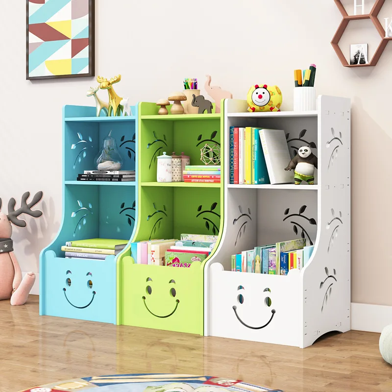 Assemble Childrens Bookshelf Environmental Storage Rack Removable Book Shelf Stand Holder Bookcase Furniture Organizer WF1107