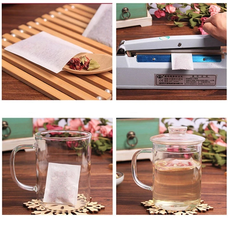 Tea Bag Biodegradable Food Grade Hot-Sealed Filter Paper High Gas Permeability Filter Coffee Teabags Can Contain Variety Spices