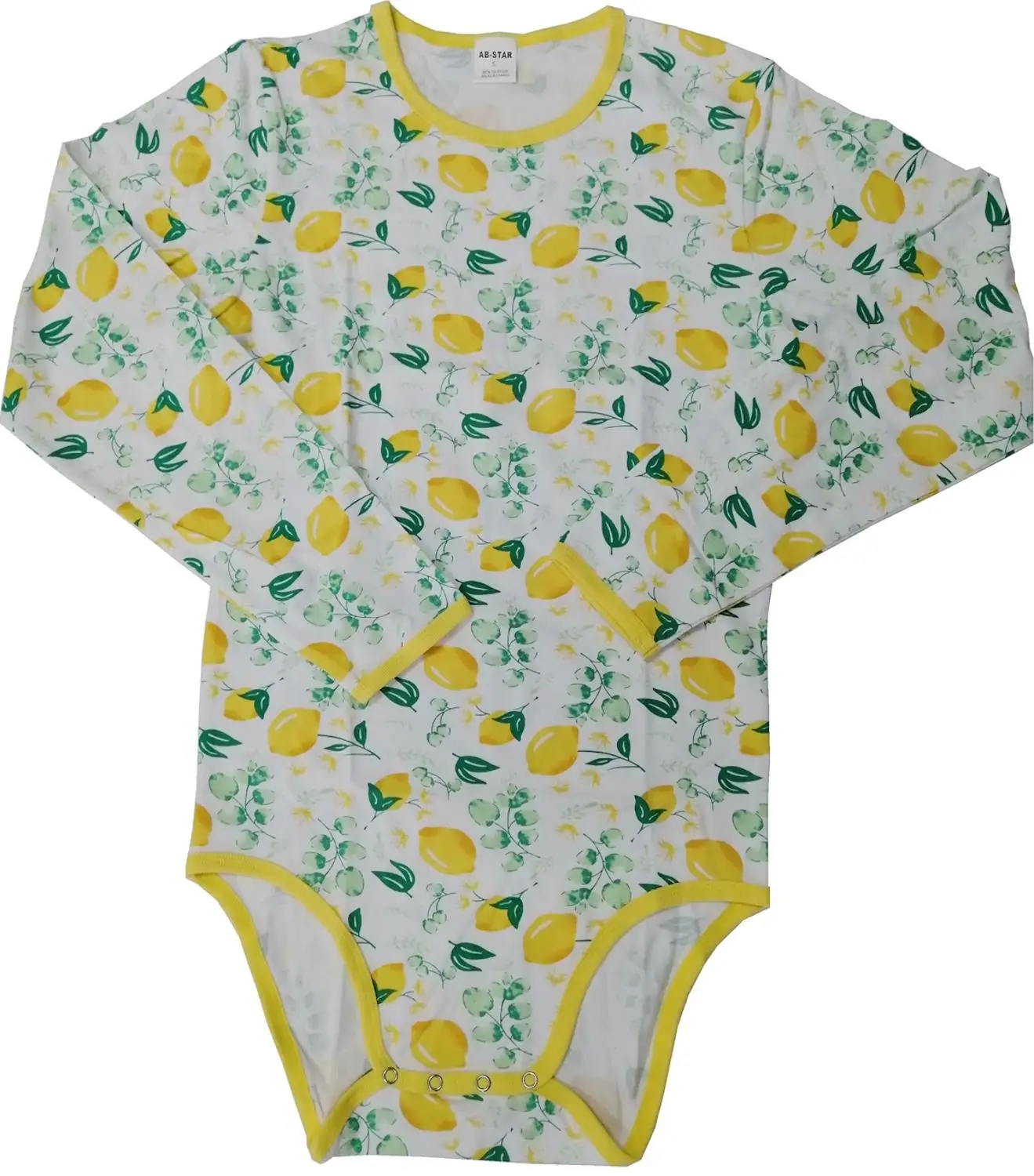 Zitrone body mit hülse/erwachsene langarm body strampler/erwachsene bodysuit/abdl kleidung/erwachsene onesie