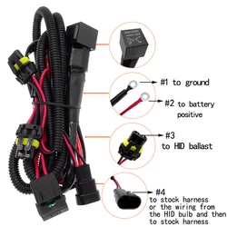 1 Pcs Xenon HID Wire Harenss Wire Light Controller Adapter Plugs Lamp HID Relay Harness Wiring For 9005 9006 H1 H13 H7 H8 H9 H11