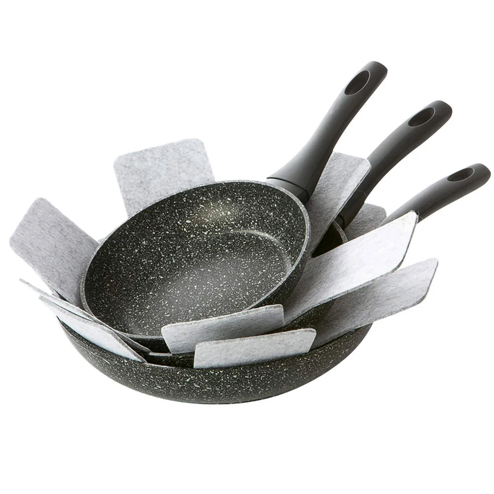 Almofadas quentes do divisor dos protetores da bandeja do potenciômetro de 12 pces para impedir riscar separadas e proteger as panelas antiaderentes das superfícies para o cookware
