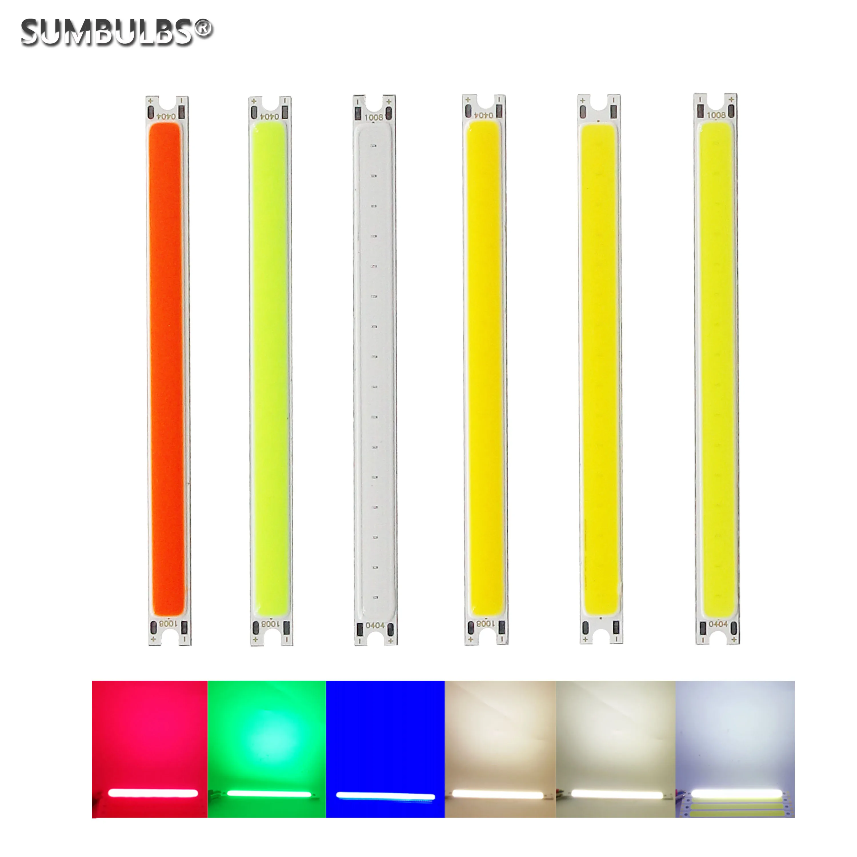 12V DC LED COB Bulb Strip LED Light Source 5W Red Green Blue Warm Natural Cold DIY 10CM LED Lamp Lighting 500LM 100x8MM LED