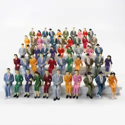 50pcs Model Railway Layout G scale 1:25 Model Figures All Seated Painted People 4 Different Poses