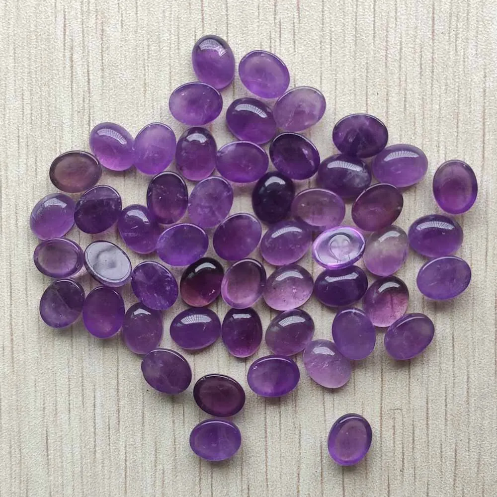 Fashion natural amethysts stone good quality Oval CABOCHON 8x10mm beads for jewelry making wholesale 50pcs/lot free shipping