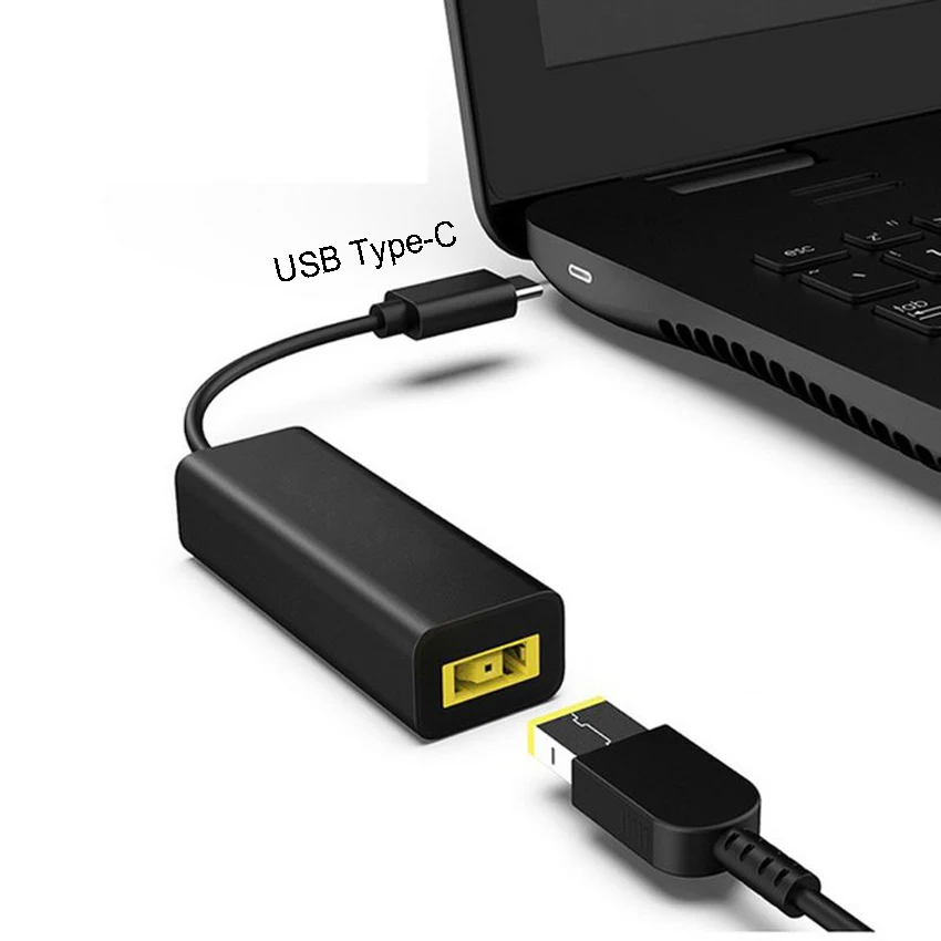DC rodzaj usb C męski ładowarka sieciowa konwerter złącze adaptera dla Lenovo Dell Hp Asus zasilacz do laptopa 20V 3.25A kwadratowy wtyk żeński