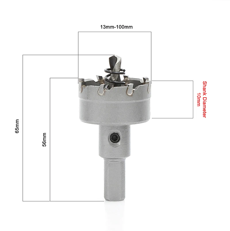 Imagem -02 - Broca Tct de 14100 mm Serra de Orifício de Liga Rígida Aço Carbono Broca de Carboneto de Alumínio Aço de Tungstênio Serra de Orifício Aço Inoxidável