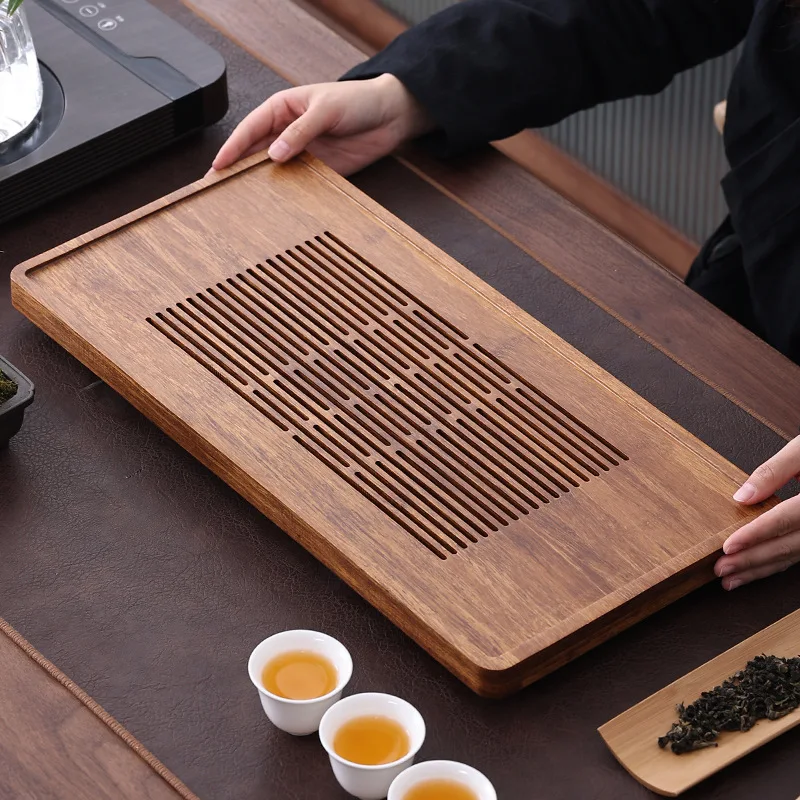 

Large Bamboo Tea Table tea sea Chinese Kung Fu Tea Set with Drainpipe Drawer Type Drain tray