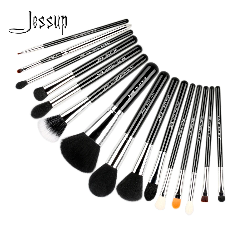 Jessup Makeup Brushes Set 15pcs Synthetic Hair pincel maquiagem Foundation Powder Eyeshadow Eyeliner Blending Cosmetic Tool T092