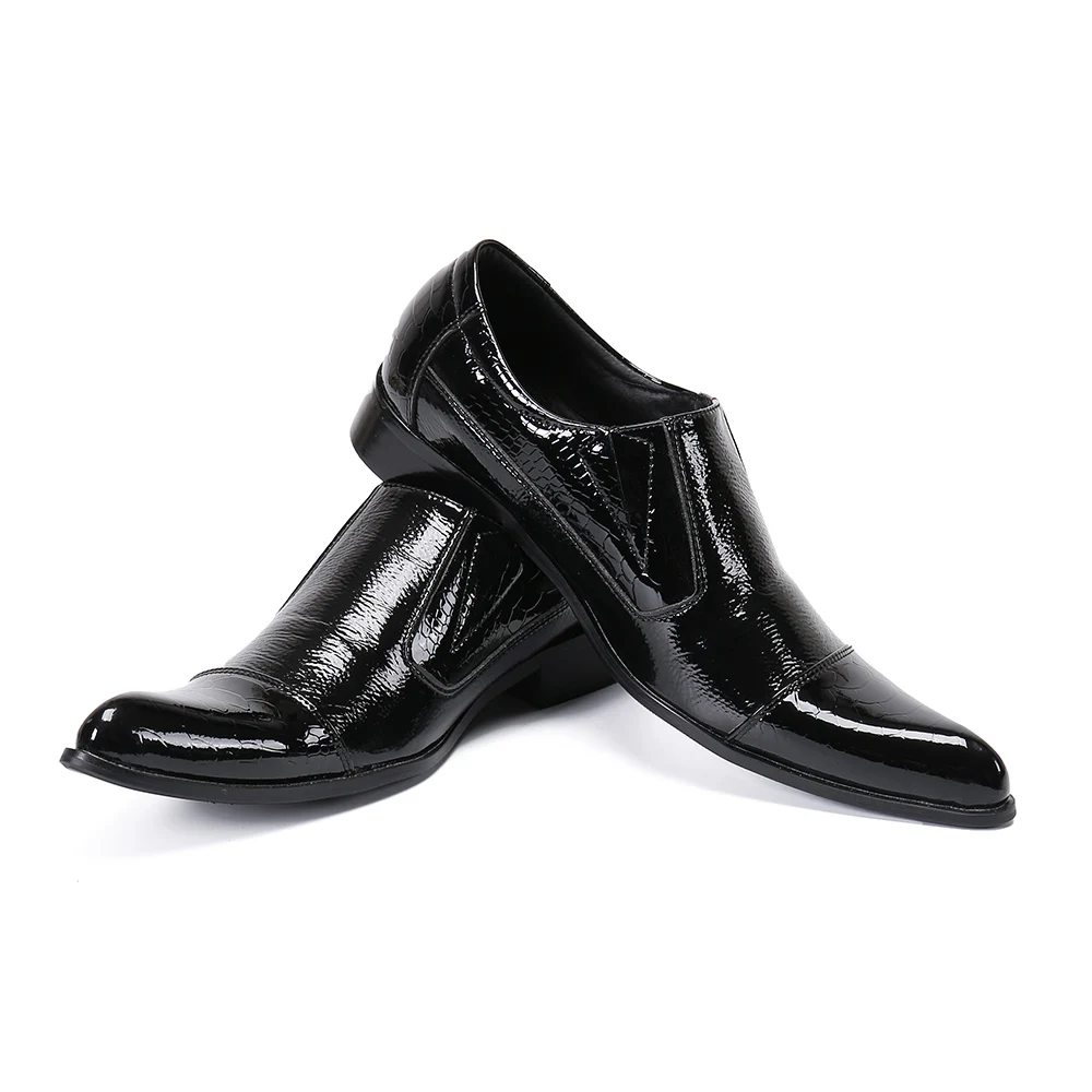 

Elegant Black Men Formal Oxfords Shoes Genuine Leather Business Pointed Toe Office Casual Shoes Male Wedding Party Dress Shoes