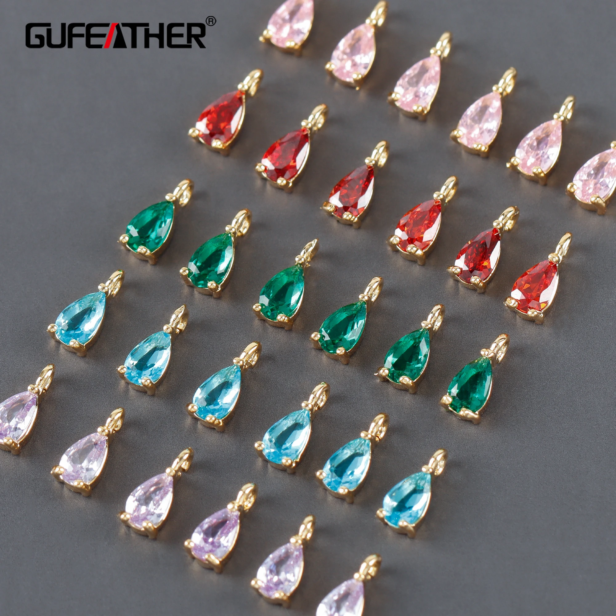 

GUFEATHER M1089,jewelry accessories,pass REACH,nickel free,18k gold plated,copper,zircons,diy pendants,jewelry making,20pcs/lot