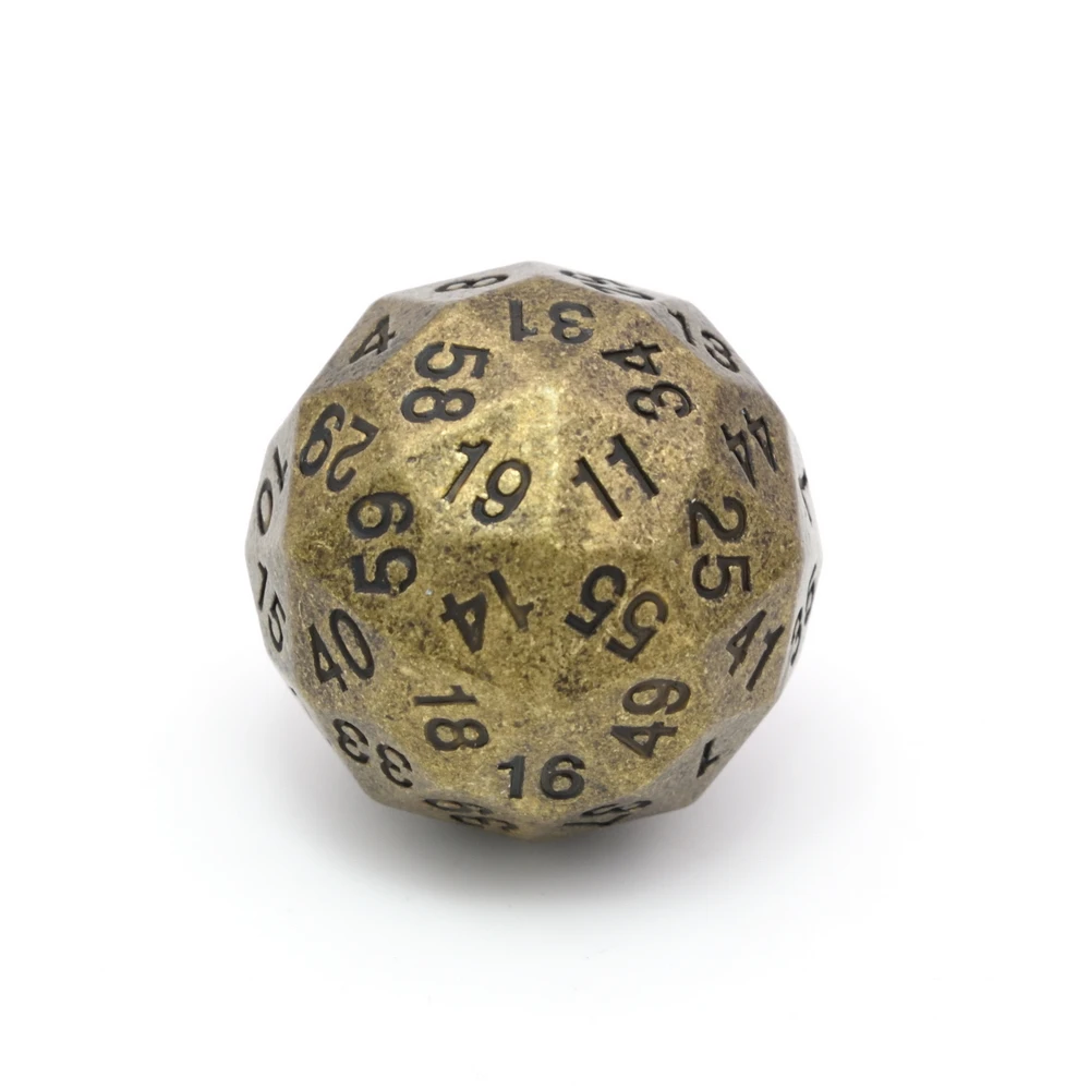 Metall 60 Seitig Polyhedral Würfel mit Samt Beutel Für Tabletop Spiele DnD MTG Mathematik Lehre