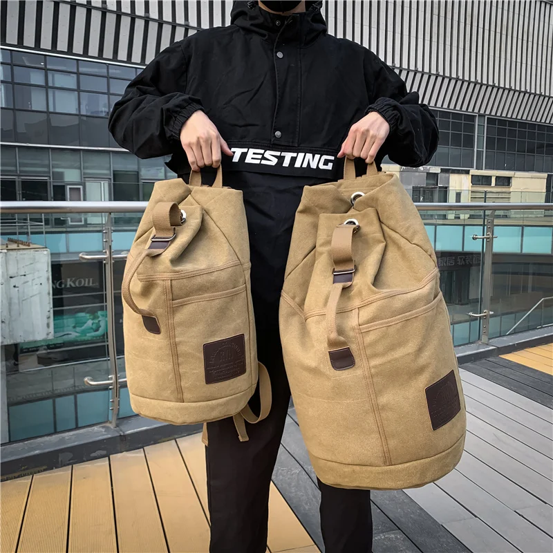 Mochila de gran capacidad para hombre, bolsa de viaje para montañismo, equipaje de lona, bolso de hombro, 2022