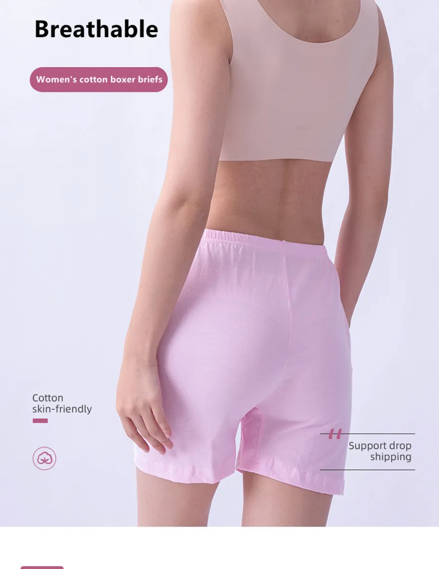 6 pz/lotto Boxer di grandi dimensioni donna mutandine da donna in cotone pantaloncini da donna a vita alta biancheria intima da donna allentata